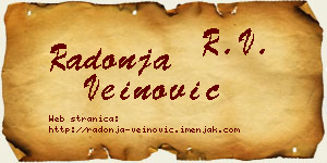 Radonja Veinović vizit kartica
